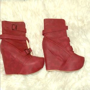 Burgundy 7inch Heeled Booties